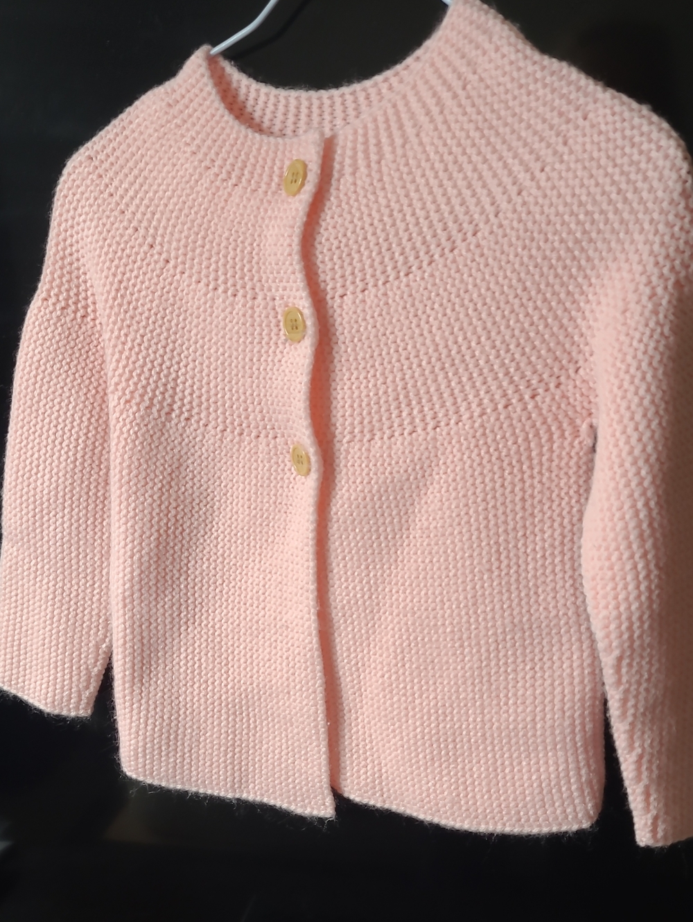 Little Girls' Soft Pink Knit Button-Front Cardigan